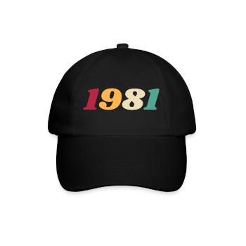 1981 Geschenk 1981 Geburtstag 1981 Rückblick 1981 - Baseballkappe - Schwarz/Schwarz - Vorne