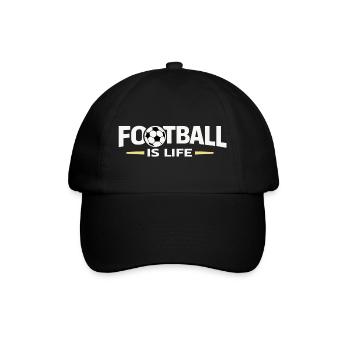 Fußball ist Leben - Baseballkappe - Schwarz/Schwarz - Vorne