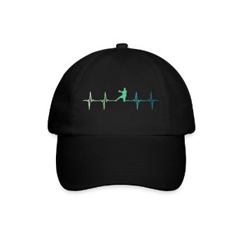 Handball, Herzschlag, Handball - Baseballkappe - Schwarz/Schwarz - Vorne