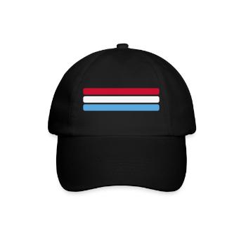 Luxemburg Flagge Minimal - Fahne Fan Streifen Desi - Baseballkappe - Schwarz/Schwarz - Vorne