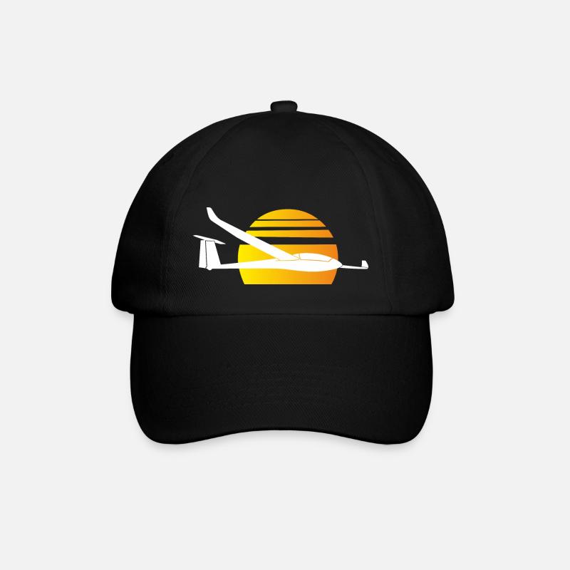 Sun glider pilot gliding glider - Baseball Cap - black/black