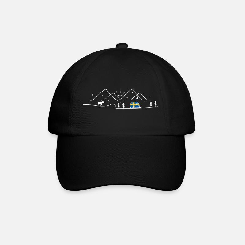 Suède Camping Caravan Sverige Design - Casquette classique - noir/noir
