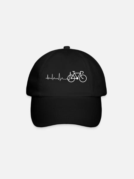 Herzschlag Rennrad - Baseballkappe - Schwarz/Schwarz