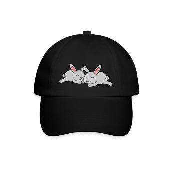 2 lapins amoureux - Casquette classique - noir/noir - Devant