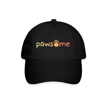 pawsome paw dog paw icon logo icon colors - Baseball Cap - black/black - Front