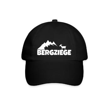 Bergziege Lustig Wandern Erzgebirge - Baseballkappe - Schwarz/Schwarz - Vorne