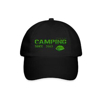 Camping 2003 Geschenk - Baseballkappe - Schwarz/Schwarz - Vorne