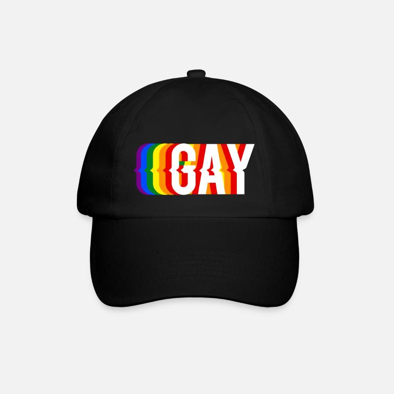 GAY SLOGAN LGBTQ+ PRIDE - Baseballkappe - Schwarz/Schwarz