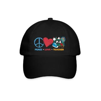 Vintage Peace Love Professeur d’éducation physique Une forme physique - Casquette classique - noir/noir - Devant