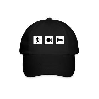 Design Thème Sport et Repas - Casquette classique - noir/noir - Devant