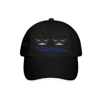 Paper Boats 02 - Baseball Cap - black/black - Front