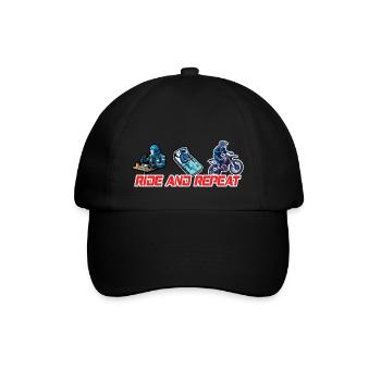 Eat Sleep Ride Repeat Motorcycle & Biker Quote - Baseball Cap - black/black - Front