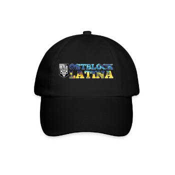 Ostblock Latina Ukrainerin Ukraine Geschenk - Baseballkappe - Schwarz/Schwarz - Vorne