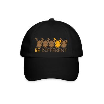 5 Hasen Freunde Unterschied Be Different Anders - Baseballkappe - Schwarz/Schwarz - Vorne