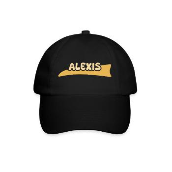 Geschenk für Alexis - Baseballkappe - Schwarz/Schwarz - Vorne