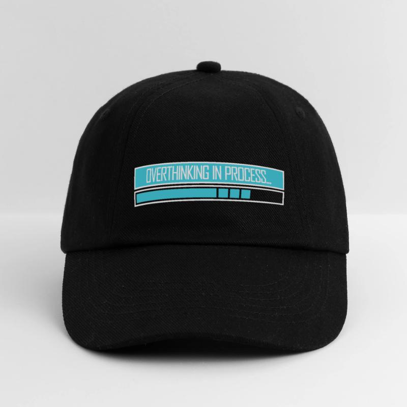 Overthinking In Process Funny Brooding Saying Logo Baseball Cap