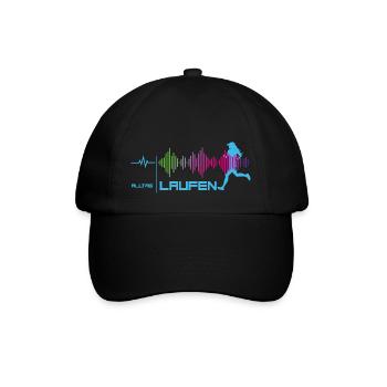 Läuferin - Alltags-Puls - good vibes (blau) - Baseballkappe - Schwarz/Schwarz - Vorne