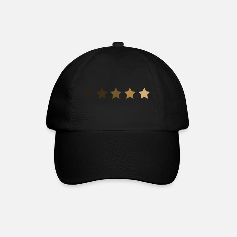 5 Sterne Design Skintone Hautfarbe Melanin - Baseballkappe - Schwarz/Schwarz