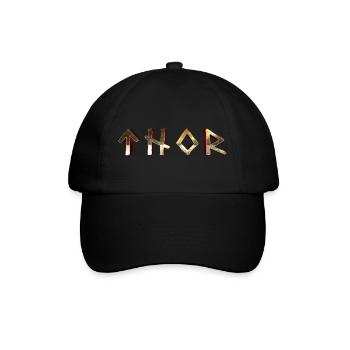 nordische Wikinger Thor Mythologie Odin Geschenk - Baseballkappe - Schwarz/Schwarz - Vorne