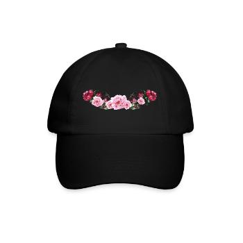 flowers - Baseball Cap - black/black - Front
