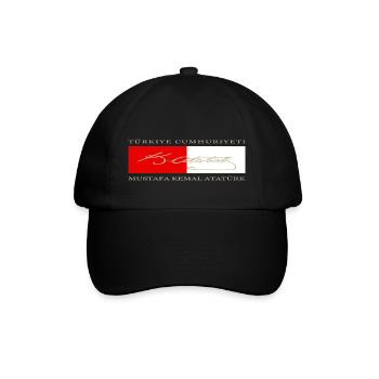 Mustafa Kemal Atatürk - Baseballkappe - Schwarz/Schwarz - Vorne