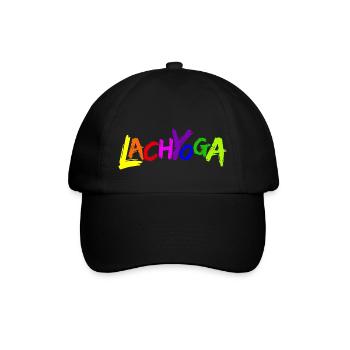 Lachyoga Lächeln Lebe Liebe Humor Happy Hour - Baseballkappe - Schwarz/Schwarz - Vorne
