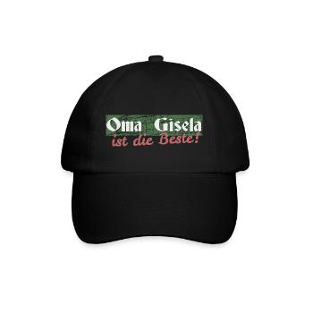 Oma Gisela - Baseballkappe - Schwarz/Schwarz - Vorne