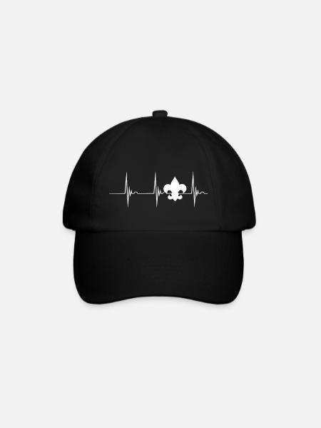 Pfadfinder Scout Lilie Camper Herzschlag EKG Puls - Baseballkappe - Schwarz/Schwarz