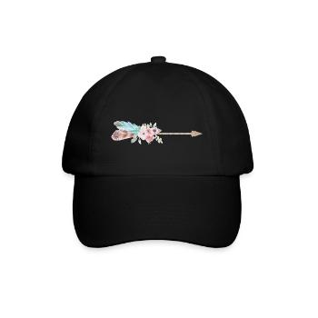 Arrow Feather Flowers personnalisable - Casquette classique - noir/noir - Devant