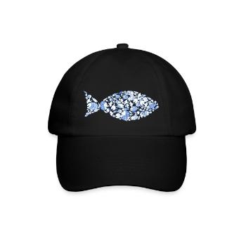Blue Fish Comic Pêcheur Pêcheur Vacances À La Mer Christian - Casquette classique - noir/noir - Devant
