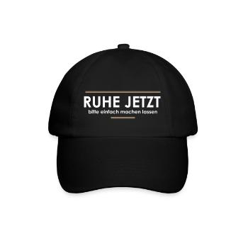 Ruhe jetzt - Baseballkappe - Schwarz/Schwarz - Vorne