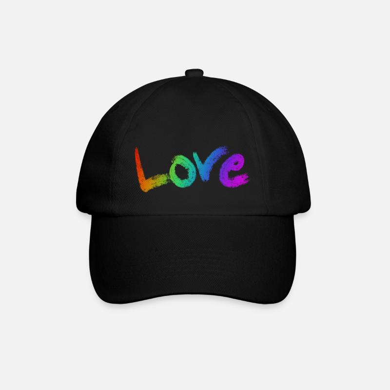 Love Text Rainbow - Baseball Cap - black/black