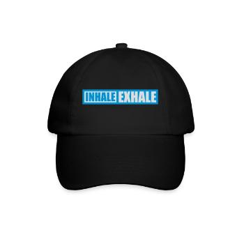 inhale exhale yoga Zitat - Baseballkappe - Schwarz/Schwarz - Vorne