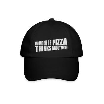 pizza thinks about me - Baseballkappe - Schwarz/Schwarz - Vorne