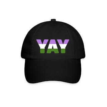 YAY Genderqueer - Baseballkappe - Schwarz/Schwarz - Vorne