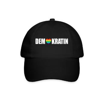 Demokratin Demonstration gegen rechts Demokratie - Baseballkappe - Schwarz/Schwarz - Vorne