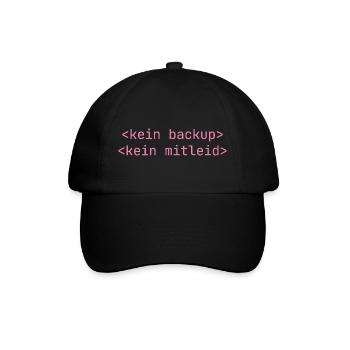 Kein Backup Kein Mitleid IT-Berater Admin - Baseballkappe - Schwarz/Schwarz - Vorne