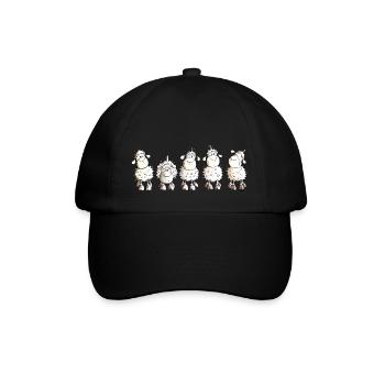 Funny White Sheep - Schaf - Baseballkappe - Schwarz/Schwarz - Vorne