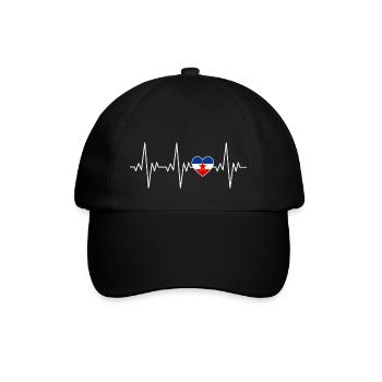 Jugoslawien Yugoslavia Flagge Herz Geschenk - Baseballkappe - Schwarz/Schwarz - Vorne