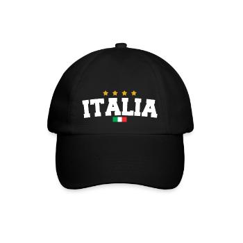 ITALIA Sport Fußball Fan - Baseballkappe - Schwarz/Schwarz - Vorne