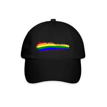 Farbstrich Bunt Regenbogen LGBTQ Zensur Symbol - Baseballkappe - Schwarz/Schwarz - Vorne