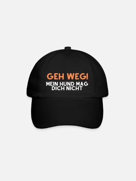 Geh weg, mein Hund mag dich nicht! - Baseballkappe - Schwarz/Schwarz
