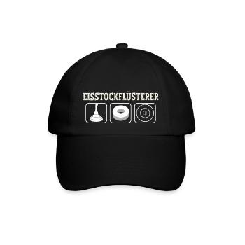 Eisstockschießen Eisstock Flüsterer Stockschießen - Baseballkappe - Schwarz/Schwarz - Vorne
