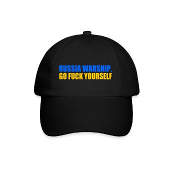 russian warship go f yourself - Baseballkappe - Schwarz/Schwarz - Vorne