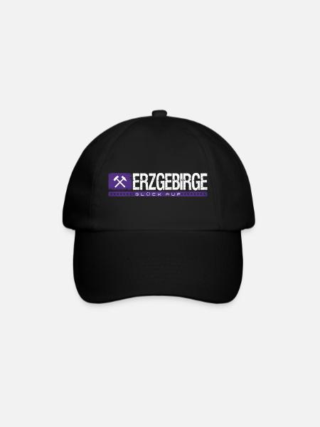 Glück auf Erzgebirge - Baseballkappe - Schwarz/Schwarz
