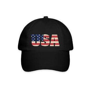 USA US Flag Patriots America July 4 - Baseball Cap - black/black - Front