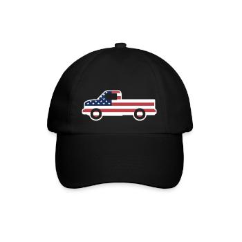 Awesome Patriotic Truck Cool American T-Shirt - Baseballkappe - Schwarz/Schwarz - Vorne