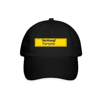 Partytier Alkohol Geschenk Geschenkidee Bier Alk - Baseballkappe - Schwarz/Schwarz - Vorne