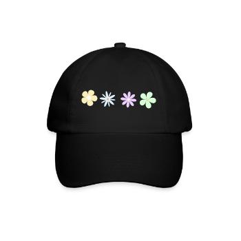 Fleurs minimalistes - Casquette classique - noir/noir - Devant