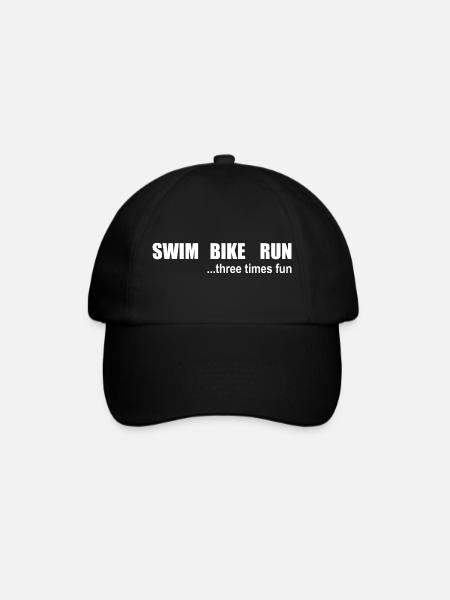 Triathlon Schwimmen Radfahren Laufen Sport - Baseballkappe - Schwarz/Schwarz